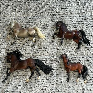 Lot of 4 Breyer Horses: Justin Morgan, Baxter Morgan, Kripton-Seni II, Mesteño